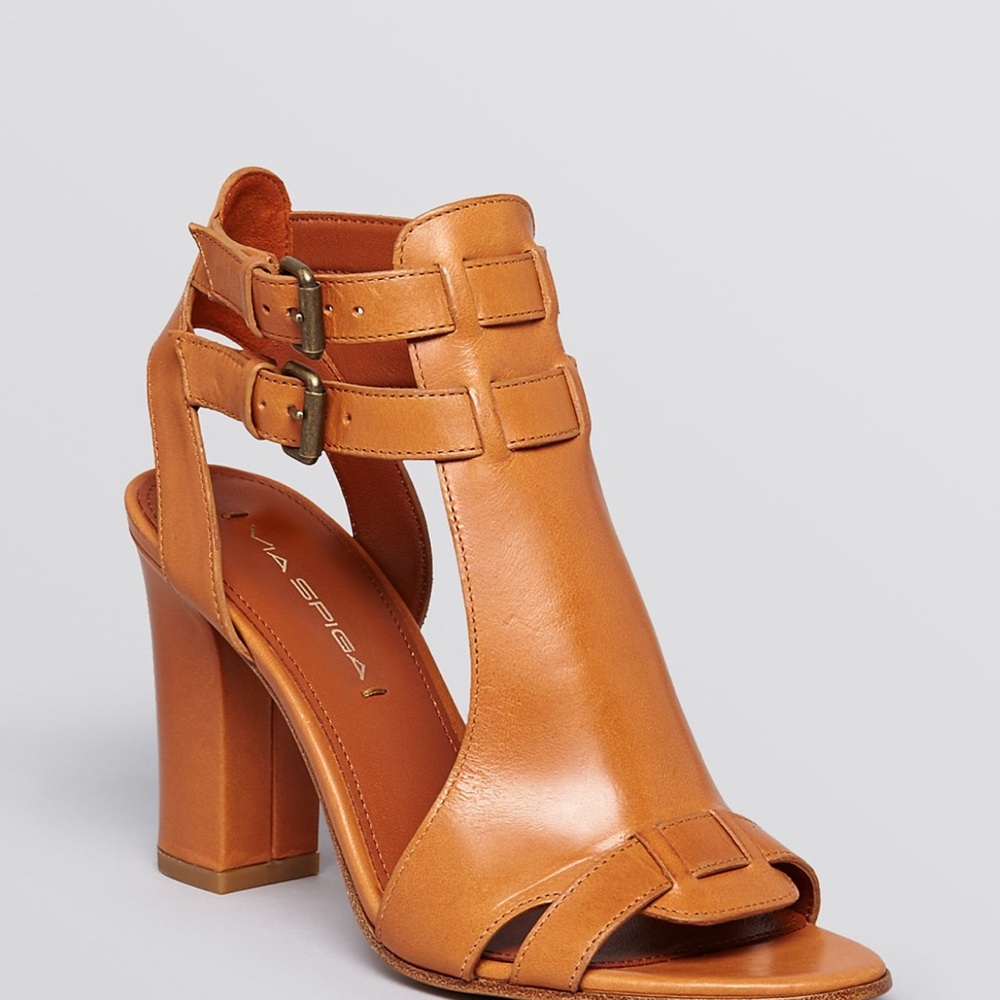 Via Spiga Fola High Heel Block Heel Sandals size 8.5 Women’s